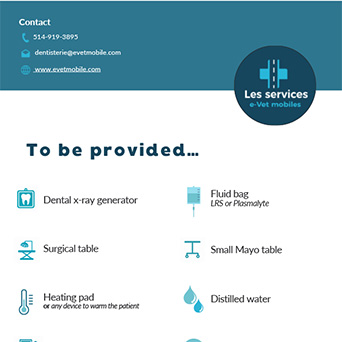 Equipment to Be Provided by the Veterinary Practice